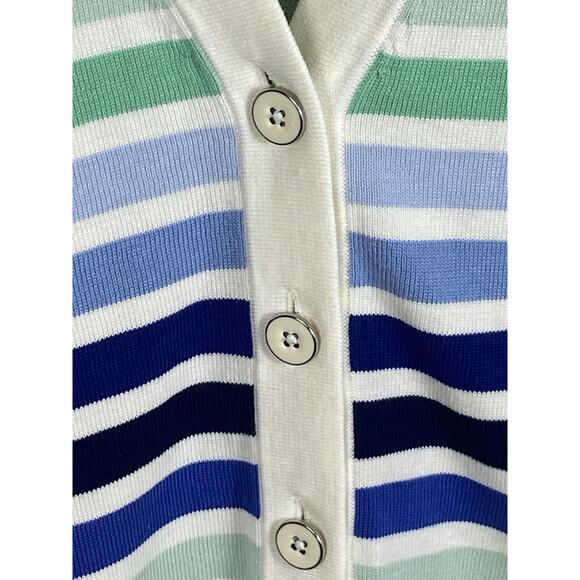 Talbots Plus Cardigan Sweater Women’s 1x Petite Coastal Nautical Old Money - Picture 3 of 13